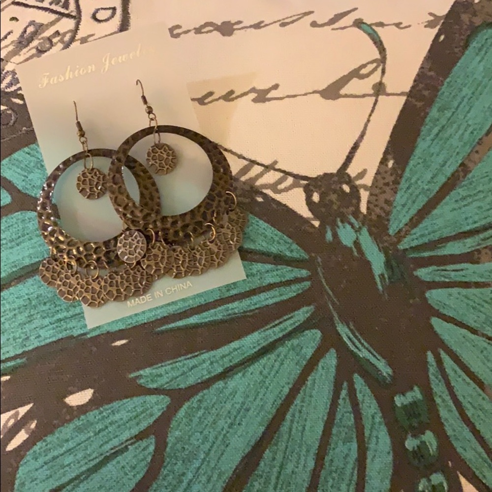 Cute brown circle dangles